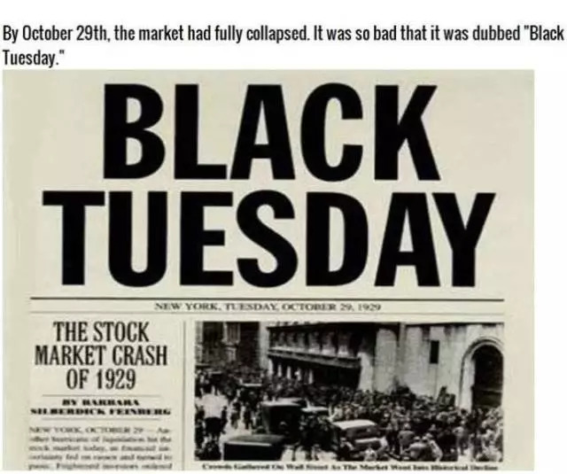 一,纽约交易所爆发黑色星期二